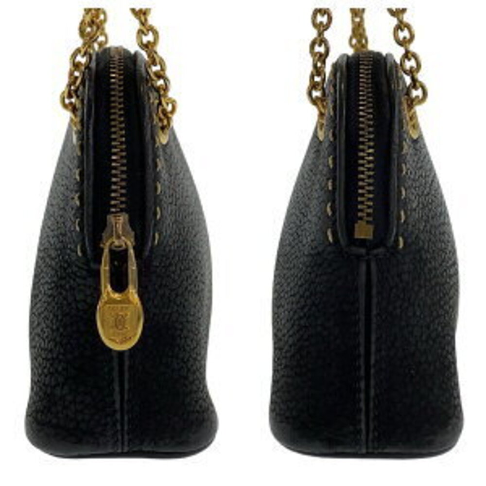 Mint Green Celine Triomphe black leather shoulder bag Accessory pouch - Picture 5 of 10